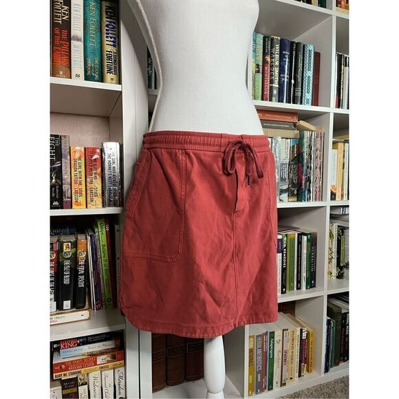 Athleta Dresses & Skirts - Athleta Brick Clay Drawstring Pockets Pull On  Farallon A-Line Mini Skirt Large